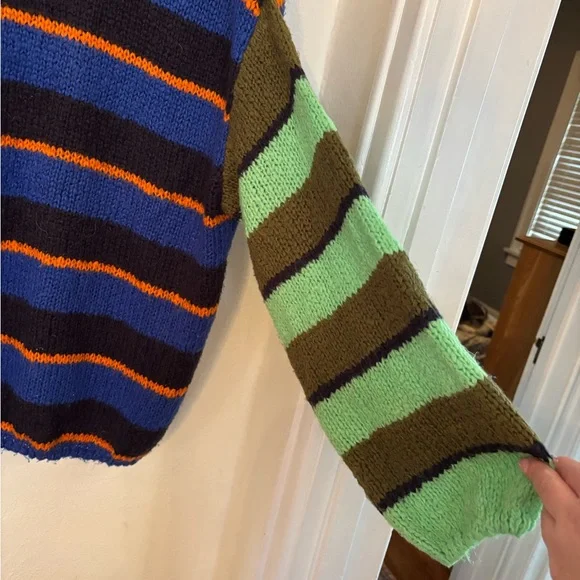 Urban Outfitters Blue and Green Striped Crewneck Sweater - Picture 5 of 5